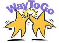 Two gold starts high fiving with "Way To Go" in text above them